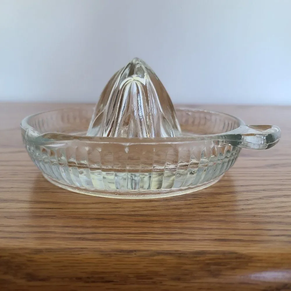 Vintage Federal Clear Depression Glass Orange Lemon Citrus Juicer Reamer Ribbed